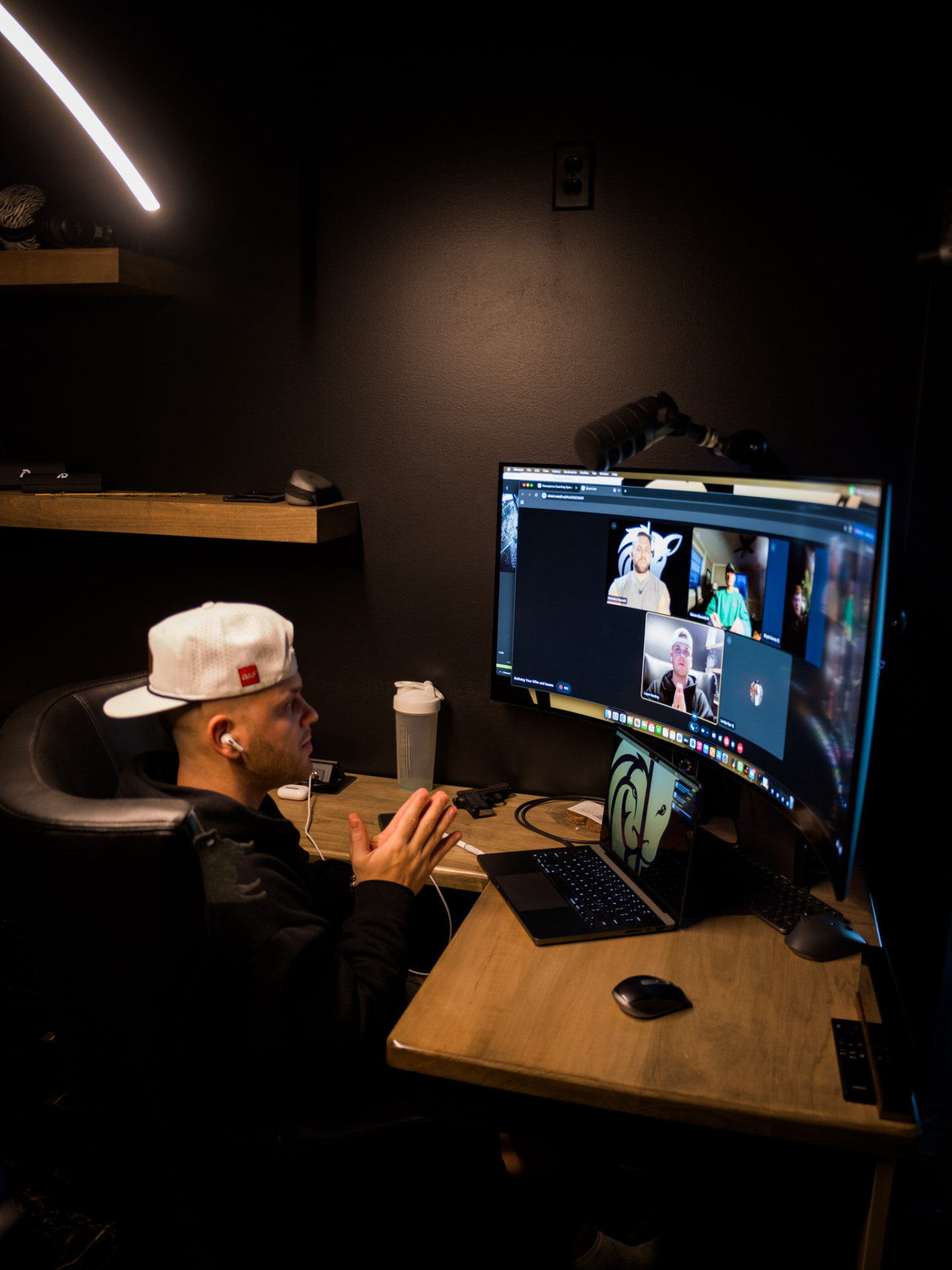 Client video call from the studio desk